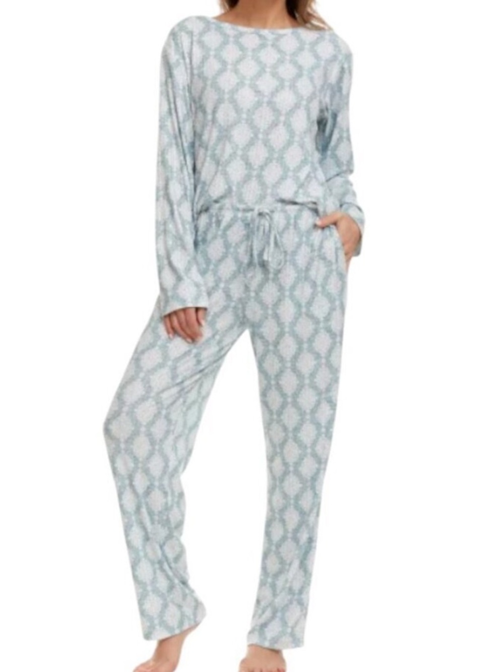 Flora Nikrooz Patterned Grey Pajama Set. lounge Set - Small